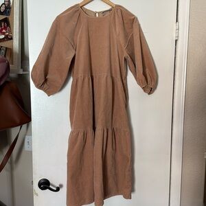 Everlane Tiered Corduroy Dress Petal